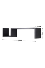 Set of 2 Wooden Wall Mounted Floating Shelves