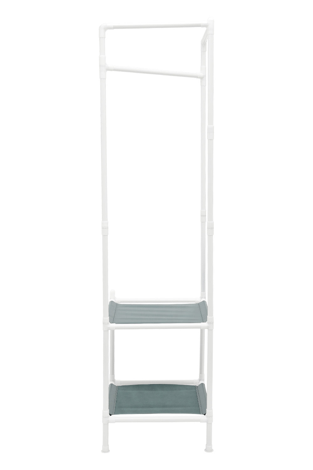 Corner Clothing Rack with 2 Tier Shelves