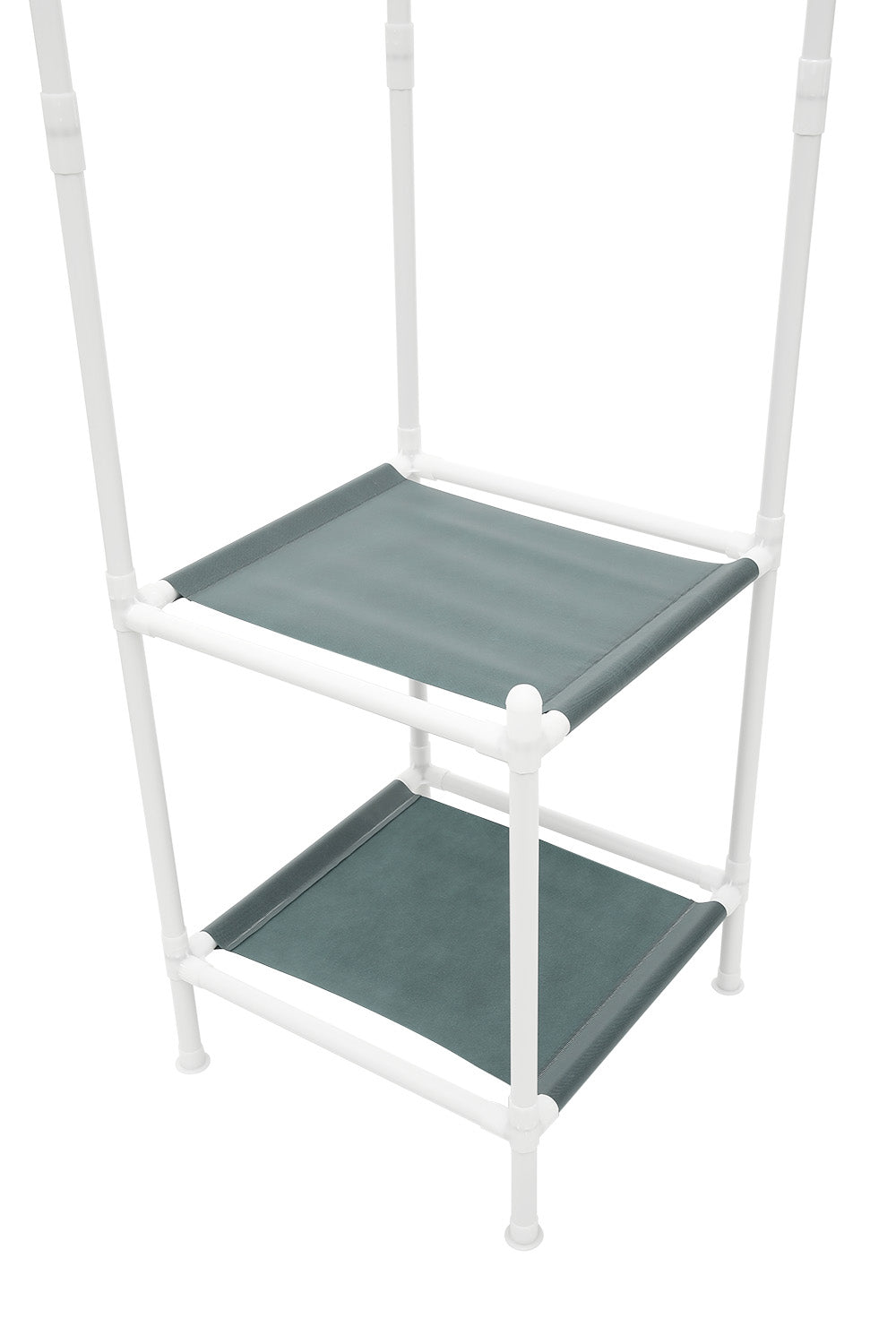 Corner Clothing Rack with 2 Tier Shelves