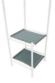 Corner Clothing Rack with 2 Tier Shelves