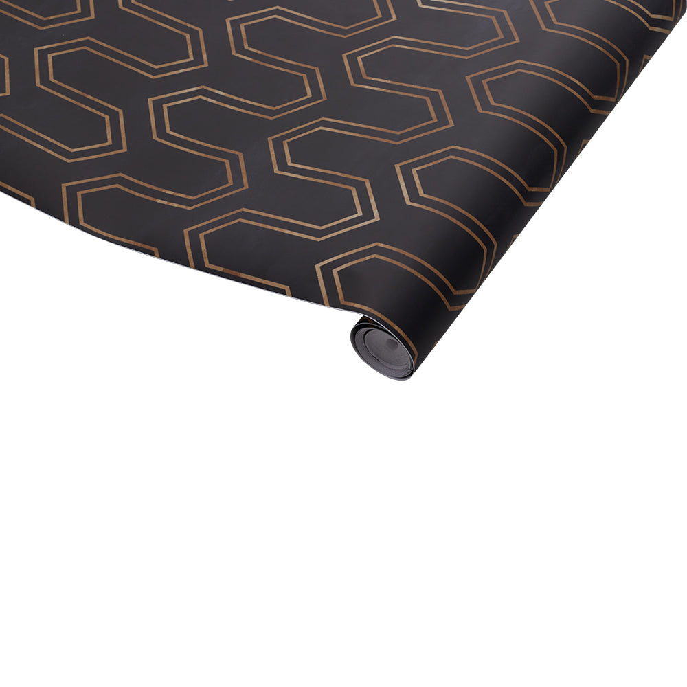 Navy and Gold Geometric Wallpaper