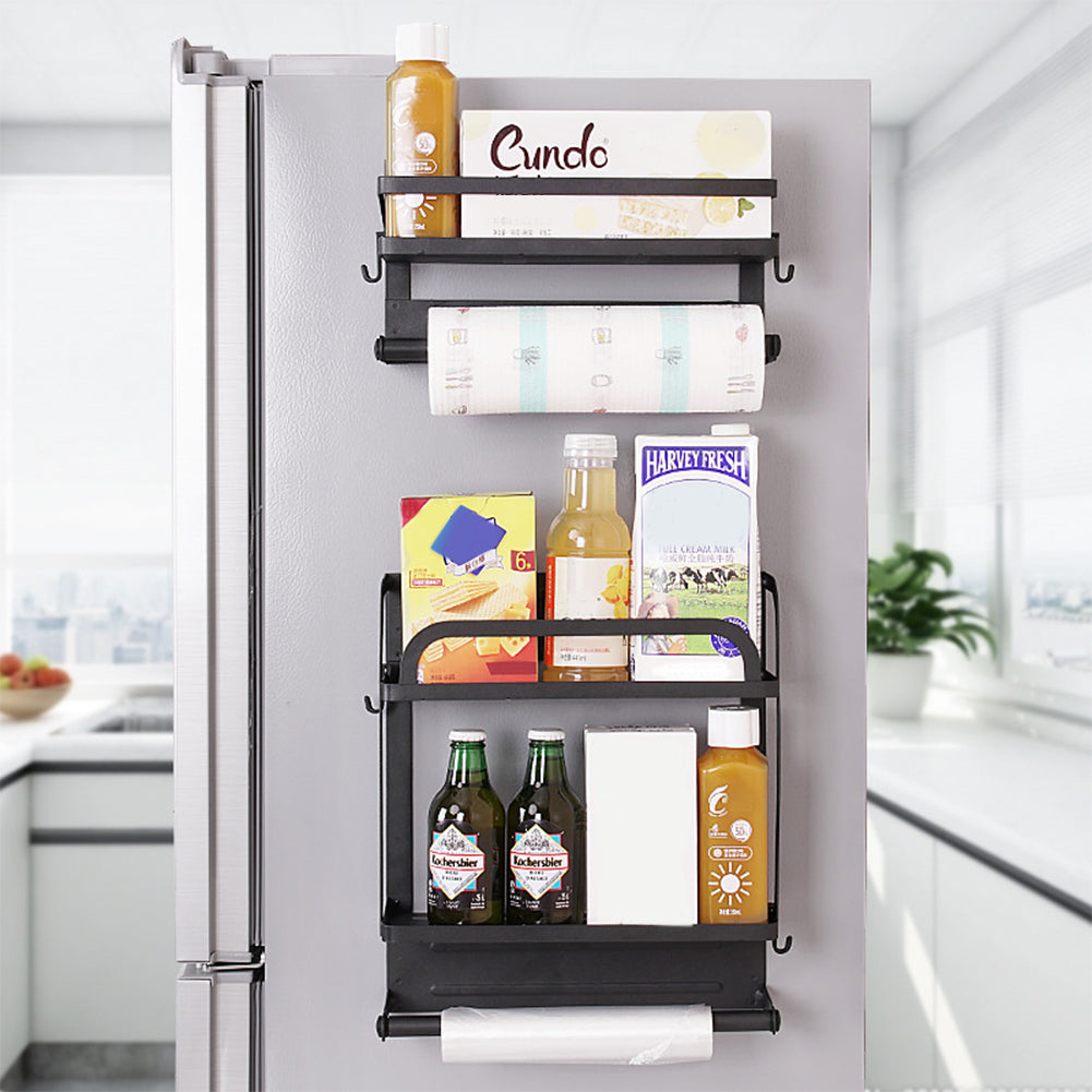 Magnetic Fridge Organizer Metal Kitchen Rack