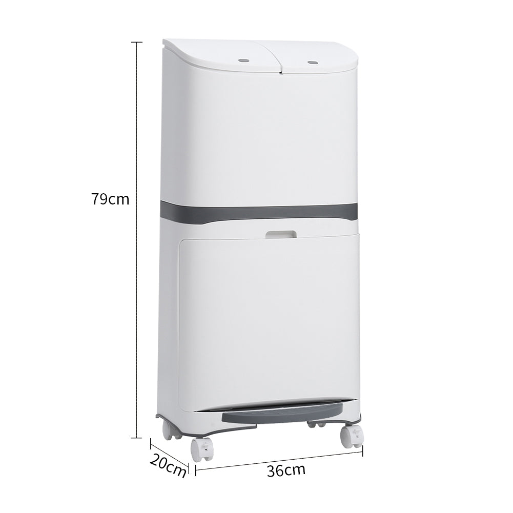 48 Litre Step on Recycling Rubbish Bin Double Layer Pedal Bin with Inner Buckets