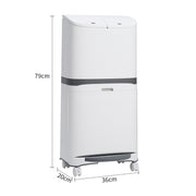 48 Litre Step on Recycling Rubbish Bin Double Layer Pedal Bin with Inner Buckets