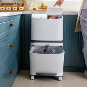 48 Litre Step on Recycling Rubbish Bin Double Layer Pedal Bin with Inner Buckets