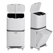 48 Litre Step on Recycling Rubbish Bin Double Layer Pedal Bin with Inner Buckets