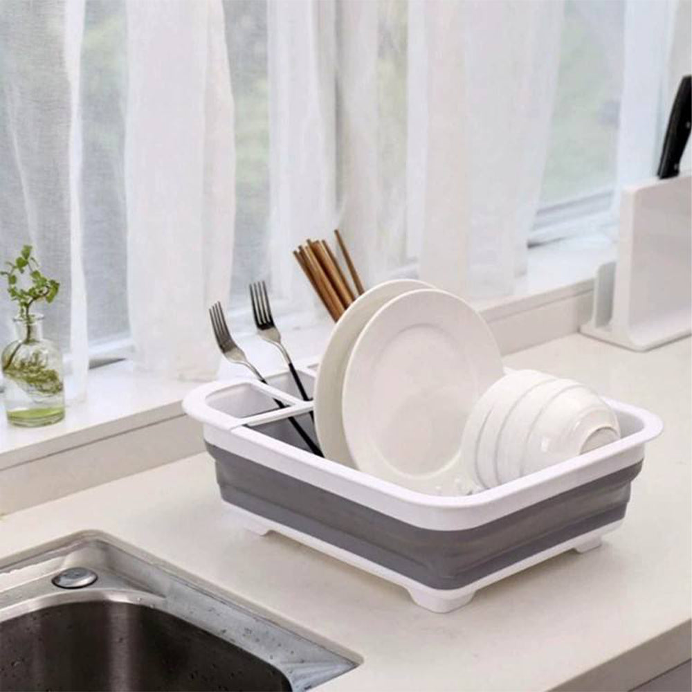 Plastic Collapsible Dish Rack Drainer