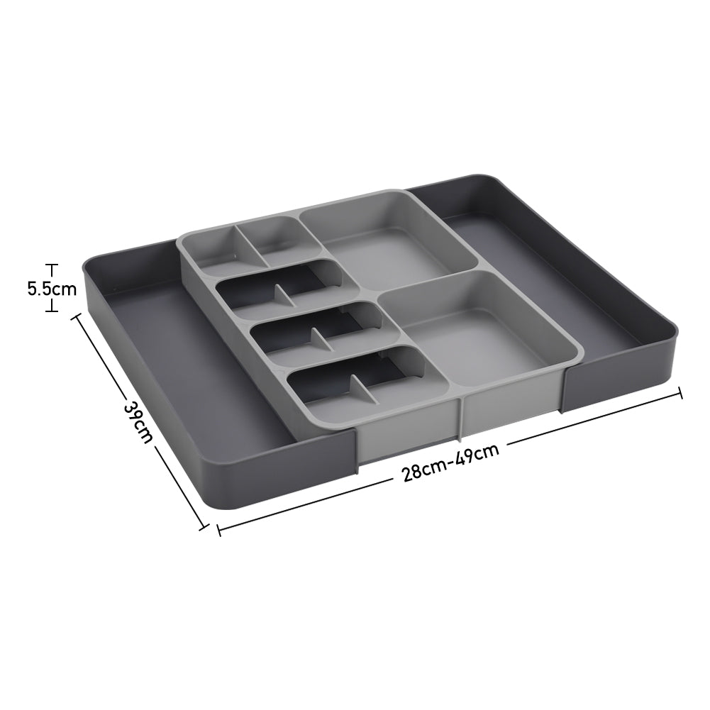 Expandable 12-Compartment Cutlery Tray Drawer Organiser