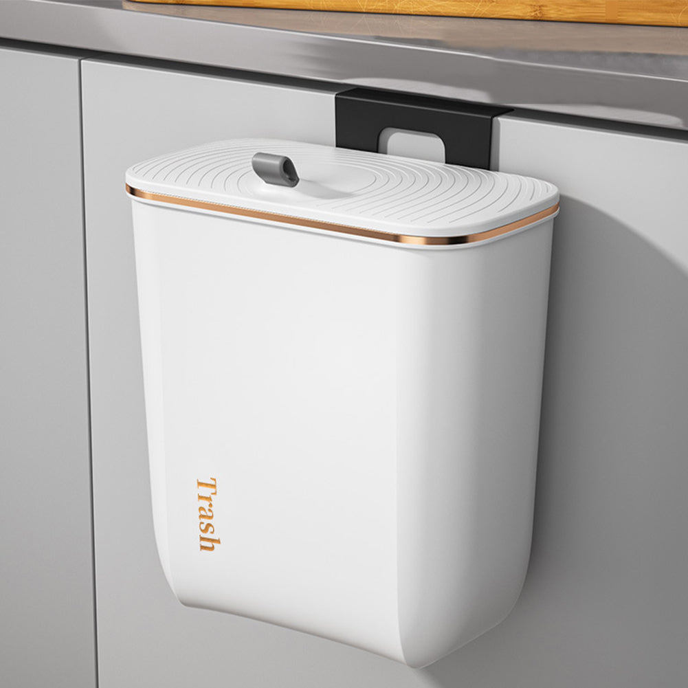 Kitchen Bathroom Hanging Waste Bin with Lid