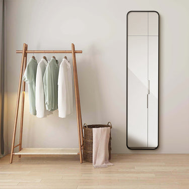 Slim Full-Length Wall Mirror – 118cm, Modern Rectangular Frame in Black