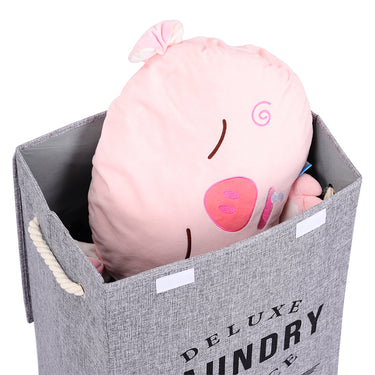 Foldable Fabric Laundry Hamper with Lid and Rope Handles – Space-Saving Storage Basket for Clothes, Towels & Toys
