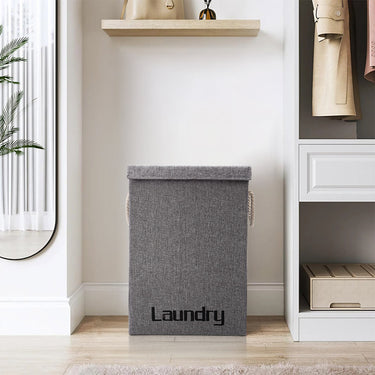 Foldable Laundry Hamper with Lid – Large Linen Storage Basket with Handles