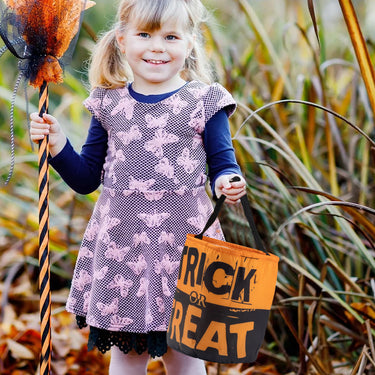 Trick or Treat Candy Bag – Reusable Fabric Tote with Pumpkin Design