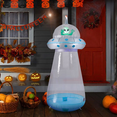 6ft Halloween Giant UFO Inflatable with Built-In LED Lights