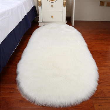 Oval Super Soft Shaggy Area Rug - White
