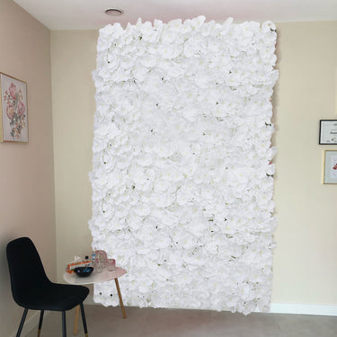 Handcrafted White Silk Hydrangea Flower Wall Panel – Realistic & UV-Resistant Floral Backdrop for Home & Event Decor