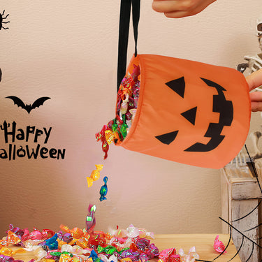 Pumpkin Trick or Treat Candy Bag – Reusable Fabric Tote for Kids  Description
