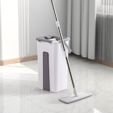Wet & Dry Flat Mop Bucket Set with 3 Microfiber Pads, Floor Cleaning Kit