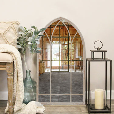 Arched Garden Wall Mirror – Vintage Metal Frame Outdoor Decorative Mirror - Lifeideas
