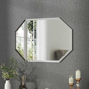 Wall Mounted Beveled Edge Mirror – Frameless Design for Bathroom, Vanity & Entryway