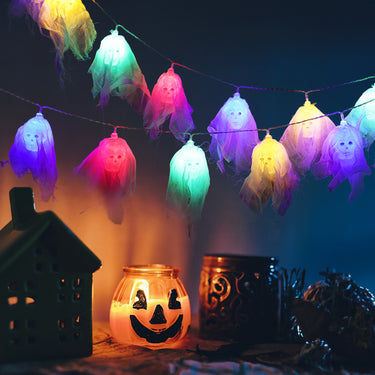 Halloween Skull LED String Lights – Battery Operated Decoration for Indoor & Outdoor