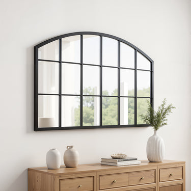 Modern Arched Black Framed Wall Mirror – Sleek & Stylish Home Décor