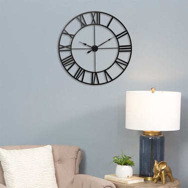 40cm Vintage Metal Wall Clock with Roman Numerals – Classic Home Accent - Lifeideas