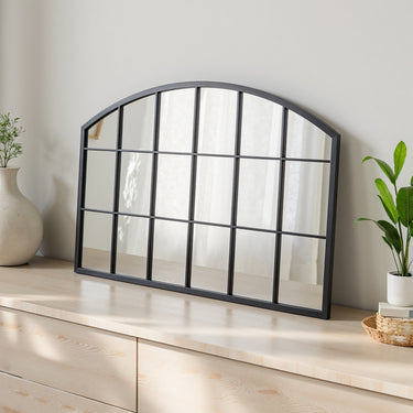 Modern Arched Black Framed Wall Mirror – Sleek & Stylish Home Décor