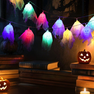 Halloween Skull LED String Lights – Battery Operated Decoration for Indoor & Outdoor