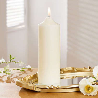 2-Pack Unscented Ivory Pillar Candles – 21cm Decorative Wax Set - Lifeideas