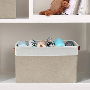 Foldable Fabric Storage Basket – Multi-Purpose Organizer with PU Handles
