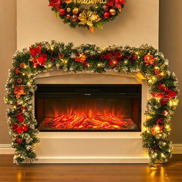 270cm Pre-Lit Artificial Spruce Christmas Garland with Warm White LED Lights - Lifeideas