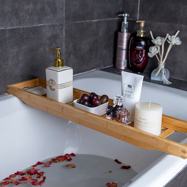 Bamboo Bath Tray – Relaxing Bathtub Caddy for Wine, Books & Essentials - Lifeideas