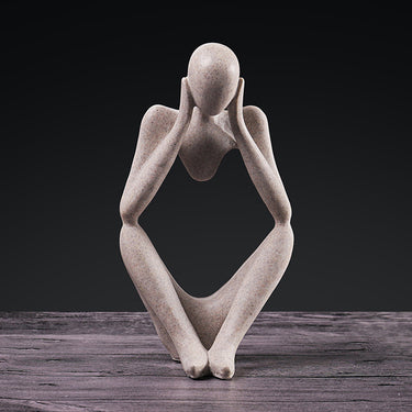 Abstract Meditating Woman Figurine – Resin Tabletop Sculpture for Tranquil Decor - Lifeideas