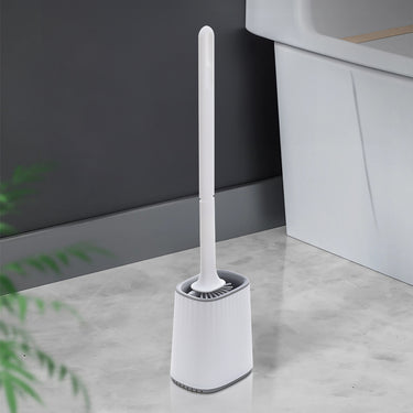 Flexible Silicone Toilet Brush with Quick-Dry Holder – Deep Cleaning & Space-Saving Design