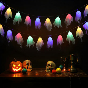 Halloween Skull LED String Lights – Battery Operated Decoration for Indoor & Outdoor