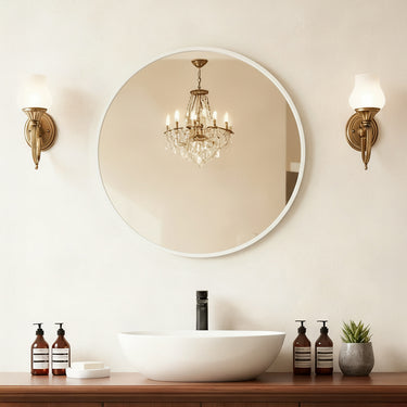 Round Wall Mirror – Sleek Metal Frame for Modern Home Décor