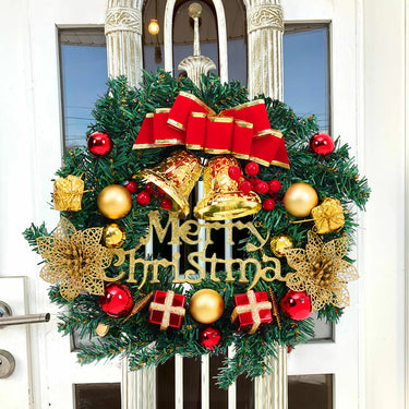 30cm Artificial Christmas Wreath with Baubles, Bells, and Bows – Festive Door or Wall Decor - Lifeideas