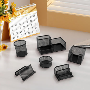 6-Piece Metal Desktop Organizer Set – Ultimate Desk Organization