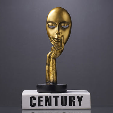 Abstract Resin Woman Face Statue – Minimalist Sculptural Decor for Shelves & Tabletops - Lifeideas
