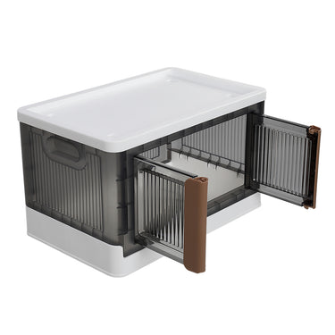32L Collapsible Storage Box with Dual Access – Foldable with Front Doors - Lifeideas