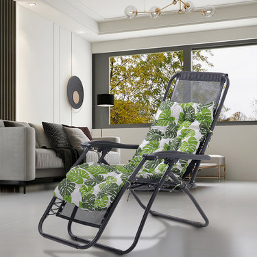 Comfortable Linen Sun Lounger Cushion with Secure Tie Straps – Lightweight & Versatile Outdoor/Indoor Pad