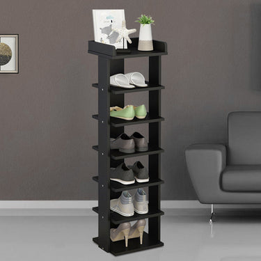 7-Tier Slim Wooden Shoe Rack – Space-Saving Vertical Storage for Entryways & Bedrooms - Lifeideas