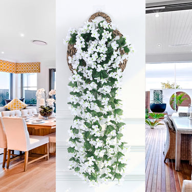 Artificial White Violet Hanging Vine – Silk Floral Garland for Home, Wedding & Party Decor - Lifeideas