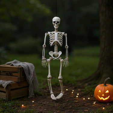 Halloween Skeleton Decoration – Realistic Full Body Prop with Posable Joints, Hanging String
