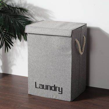 Foldable Laundry Hamper with Lid – Large Linen Storage Basket with Handles
