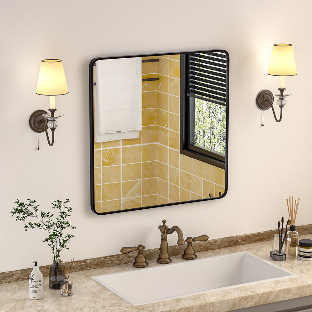 Square Bathroom Mirror Black Framed Vanity Mirror