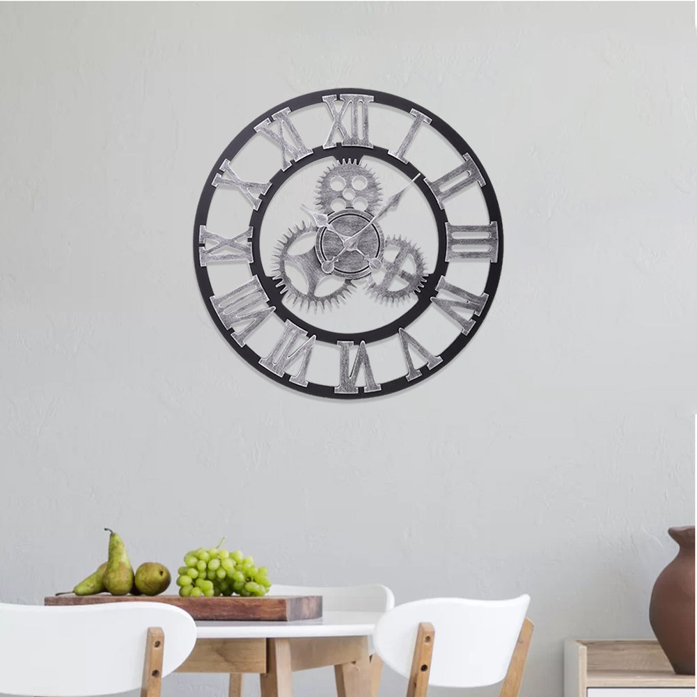 Dia.60cm Large Outdoor Garden Wall Clock Big Roman Numerals Wall Clocks Living and Home 