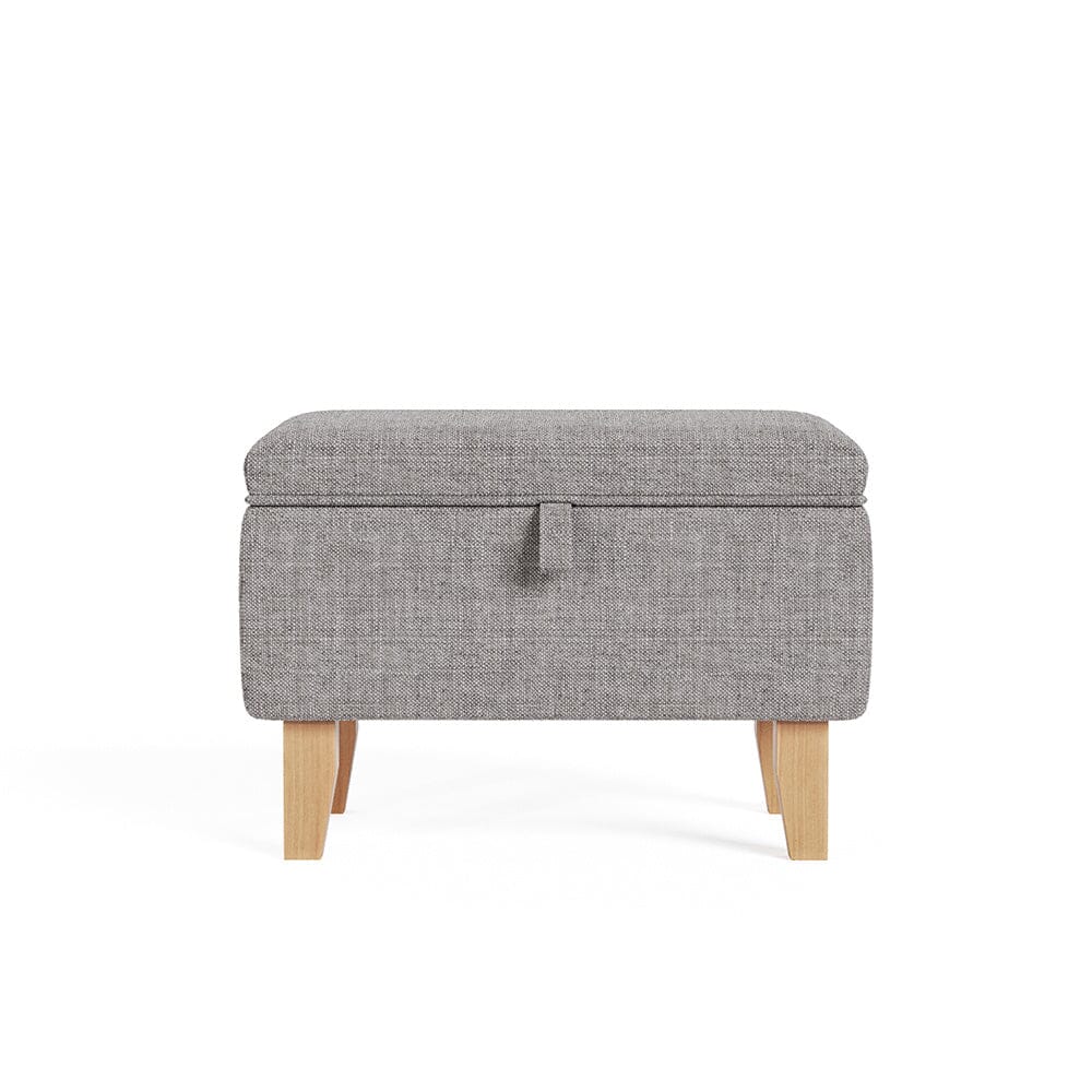 Storage Ottoman Linen Footrest Stool Bench Footstool Chair Pouffe Seat Storage Footstools & Benches Living and Home 