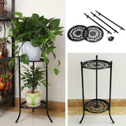 2 Tier Metal Plant Pot Holder Stand Flower Display Shelf Garden Indoor Outdoor Bookcases & Standing Shelves Living and Home 